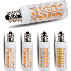E11 led Bulb 75w 100w Halogen Bulbs Replacement, JD e11 T4 Mini Candelabra Base 110V 120V 130 Voltage Input Light Bulbs, Warm White 3000K Pack of 4 (E11-4PWW)
