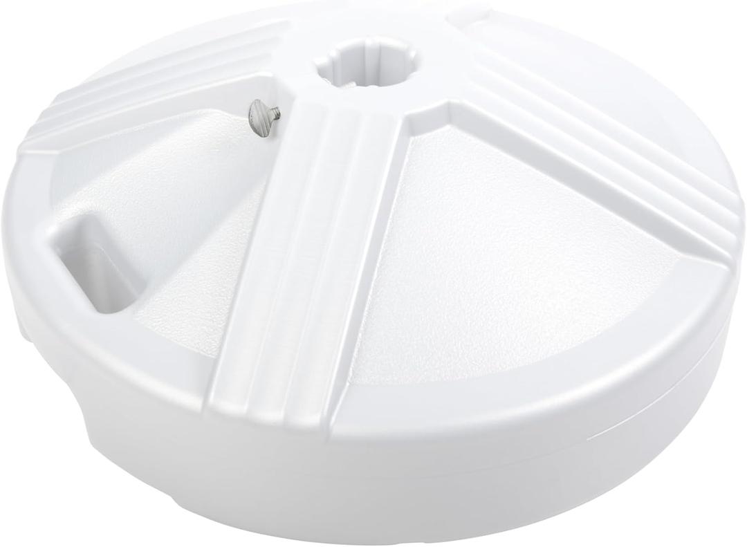 US Weight Durable 50 Pound Umbrella Base Designed to be Used with a Patio Table (White)