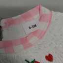 FOCICI Baby Girl Clothes 0-3 Months Newborn Smocked Romper Infant Plaid Strawberry Embroidery Short Sleeve Bubble Bodysuit + Cute Bow Headband Summer Outfits Pink 0-3 Months