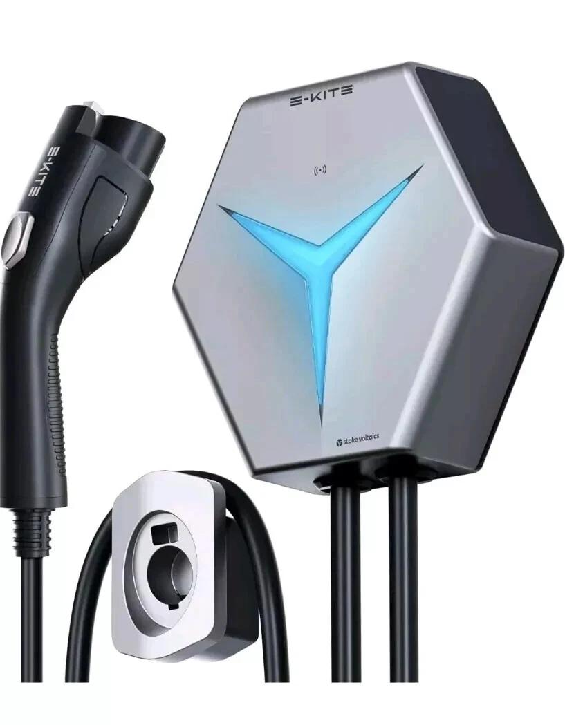STOKE VOLTAICS Level 2 EV Charger, 32 Amp 240V Electric Vehicle Charging Stations, IP66 Water-Proof EV Charging Station, E-Kite 26-Foot Cable for Indoor/Outdoor Use (NEMA 14-50 Plug)