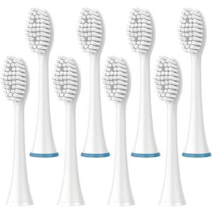 Standard Electric Toothbrush Heads - 8 Pack Electric Toothbrush Replacement Brush Heads for Dazzlepro Elements - Tooth Brush Heads for AquaSonic Vibe, Duo Pro & Black Series Pro (White)