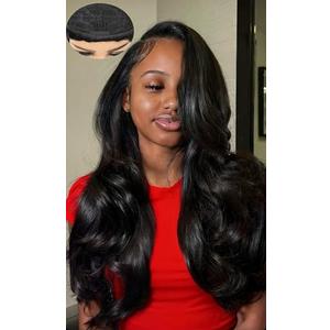 Half Wig Body Wave Human Hair 3 in 1 Glueless Wear 200% Density For Women Seamless Flip Over Drawstring Headband Wig Beginner Friendly 20inch