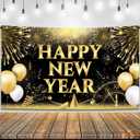 KatchOn, XtraLarge Happy New Year Banner - 72x44 Inch | New Years Backdrop for New Year Decorations 2026 | New Years Eve Party Supplies 2026 | NYE Decorations 2026 (Gold)