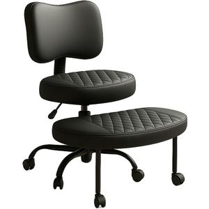 Cross Legged Office Chair Meditation ADHD Yoga Chair for Adults with Ergonomic Back Support Cushioned Seat and Leg Rest for Criss Cross Sitting Kneeling Fidgeting Height Adjustable 360 Swivel (18.5 inches Seat)