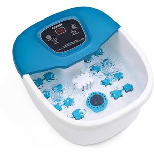 FIAHNG Foot Spa Massager with Heat, Bubbles, Vibration & Pedicure Foot Spa Massager for Feet Stress Relief