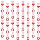 Valentine's Day Ornaments - Valentines Hanging Garland with Red & Pink Hearts, Cardstock Hanging Decor for Valentine's Party, Home, Classroom, Festival Decoration (Pink Red Heart and XOXO)