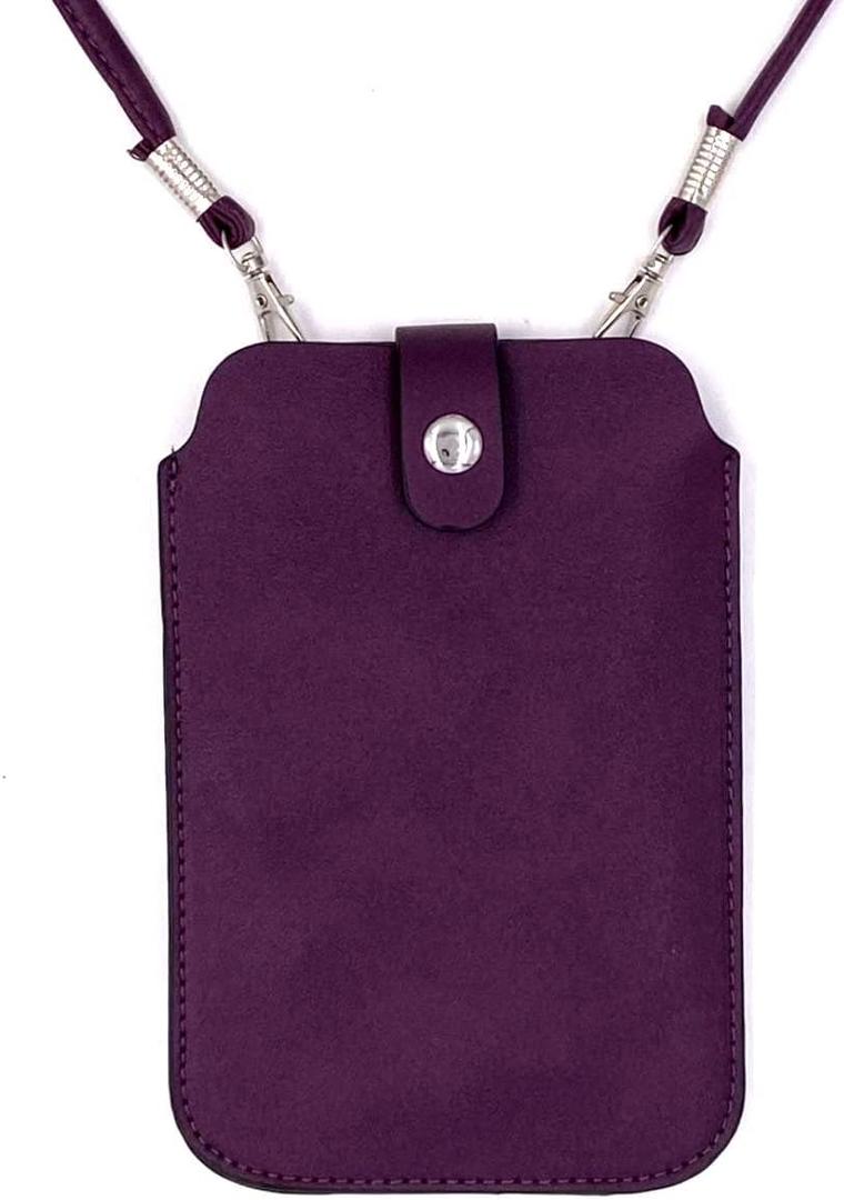 Leather Neck Pouch for Phone (Style 3) - Purple