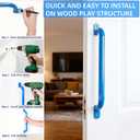 ESPETS 17 Inch 6 Pieces Colorful Safety Handles Metal for Playground Accessories- Swing Set Attachment Grab Handles, Playset Hand Grips, Indoor Monkey Bars for Jungle Gym, Playhouse, Climbing Frame