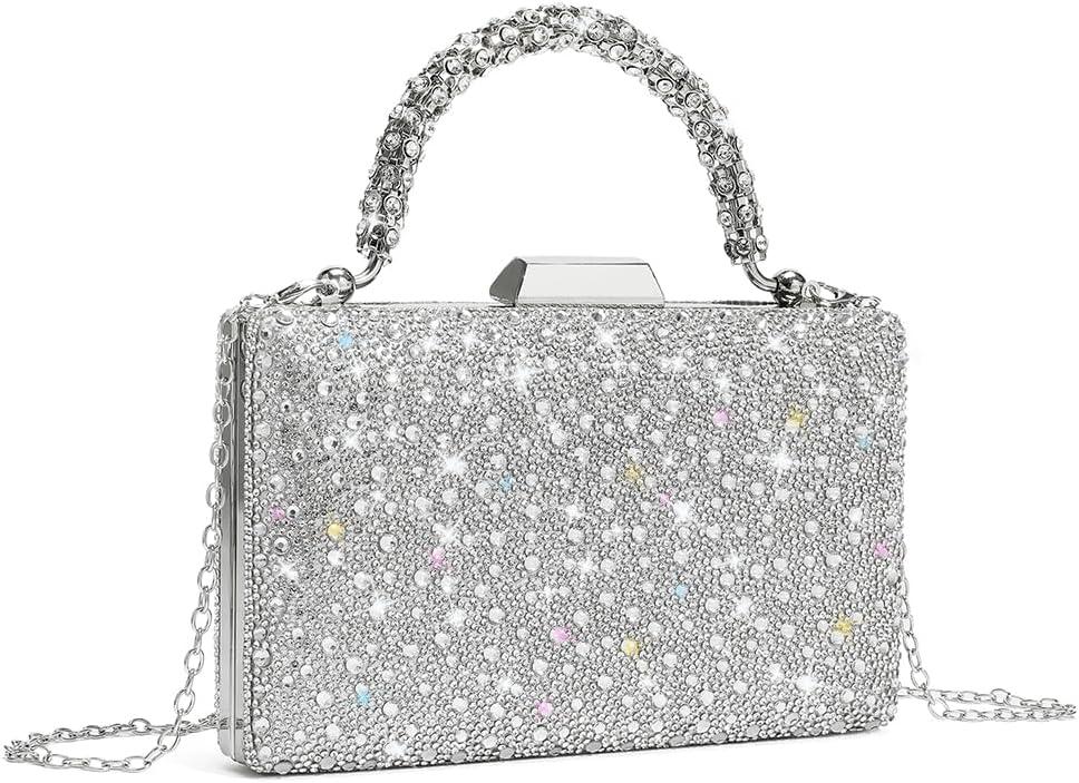 CARIEDO Women's Sparkling Clutch Purse Elegant Glitter Evening Bags Bling Evening Handbag for Dance Wedding Party Prom Bride