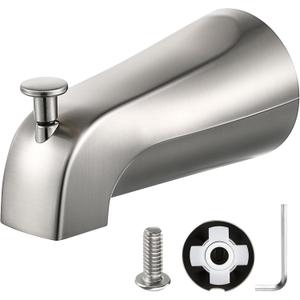 Enhon Slip on Tub Spout with Diverter, Compatible with American Standard 8888026.002 Tub Spout, Bathroom Bathtub Faucet, Fits 1/2 Copper Water Tube(5/8 Dia), 5/32 Hex Wrench(Brushed Nickel,1)