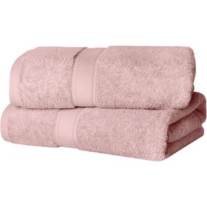 SUPERIOR Egyptian Cotton Pile Bath Towel Set of 2, Ultra Soft Luxury Towels, Thick Plush Essentials, Absorbent Heavyweight, Guest Bath, Hotel, Spa, Home Bathroom, Shower Basics, Tea Rose