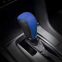 Compatible with DIY Genuine Leather Gear Shift Knob Cover Interior Accessories Protective Decoration for Honda 10th Civic 2016 2017 2018 2019 2020 Black Blue with Blue Stitches