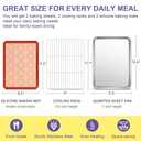 TeamFar Stainless Steel Baking Sheet, 12.5inch Baking Pans Cookie Sheets for Baking with Cooling Rack & Silicone Baking Mat - 2 Sheet Pans + 2 Roasting Racks + 2 Silicone Mats, Non Toxic, Easy Clean