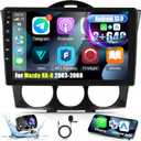 [2+64G] Android Car Radio for Mazda RX-8 2003-2008 with Wireless Carplay and Android Auto - 9 Inch Touchscreen Car Stereo - DSP/Multiple UI/WiFi/GPS Navigation/SWC + AHD Backup Camera