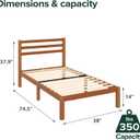 Zinus Leah Bamboo Platform Bed Frame with Headboard, No Box Spring Needed, Wood Slat Support, Easy Assembly, Twin
