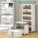 UAMFURI 240QT Lockable Plastic Storage Bins, 5 Pack Collapsible Cabinets