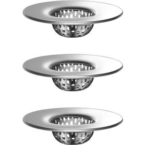 MR.SIGA Bathroom Sink Strainer, Utility, Slop, Bathtub Lavatory Sink Drain Strainer Hair Catcher, Stainless Steel Shower Drain Strainer, 3 Pack (3 Count (Pack of 1), Silver)