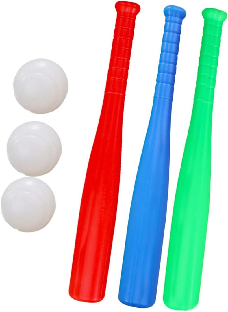 TOYANDONA 6pcs Kids Outdoor Baseball Practice Toys Children Toddlers Baseball Bats Baseballs Batting Skill Training Kids Toddlers