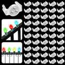 UQM 50 Pack C9 Magnetic Christmas Light Clips, Extra Strong Magnetic Clips Hooks for Christmas Lights, Magnet Christmas Light Clips for C9 C7 Sockets Metal Roof Gutters Outside Patio Holiday Lighting
