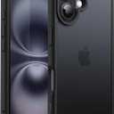 JETech Matte Case for iPhone 16 6.1-Inch, Shockproof Military Grade Drop Protection, Frosted Translucent Back Phone Cover, Anti-Fingerprint (Black)