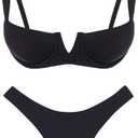 Narecte Women's Sexy Bikini Set, Triangle Bikini, Two Piece Swimsuit, Black, XXL