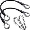 2PCS Gym Cable Extension,Replacement Cable Machine Accessories,Cable Pulley Attachments for Gym -Thick 5mm(0.2inch) Heavy Duty Steel Wire Rope for Home Gym Cable, Leg Extensions Machine