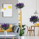 summer flower Purple Flowers Artificial, 14 Bundles Fake, UV Resistant Fake Lavender, Faux Silk Plants for Decorate Centerpieces Planter Garden Front Porch Yard