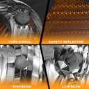 WEELMOTO for 2004-2005 Honda Civic 2/4Door Headlights Assembly Replacement Pair Headlamp Replacement Black Housing Amber Reflector Left+Right Side