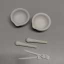 2 Sets Mini Porcelain Mortar and Pestle Set Porcelain Herb Grinder Crusher Grinding Bowl Kitchen Mixing Grinding Bowl with 2 Pieces Brushes for Seasonings, Sesame, Herbs, Medicine(60 mm)