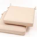 Outdoor Chair Cushions Set of 2 - Weather Resistant Patio Cushions with Sunbrella Fabric - UV Protection Seat Cushion Set - 20" x 18" x 3" in Antique Beige
