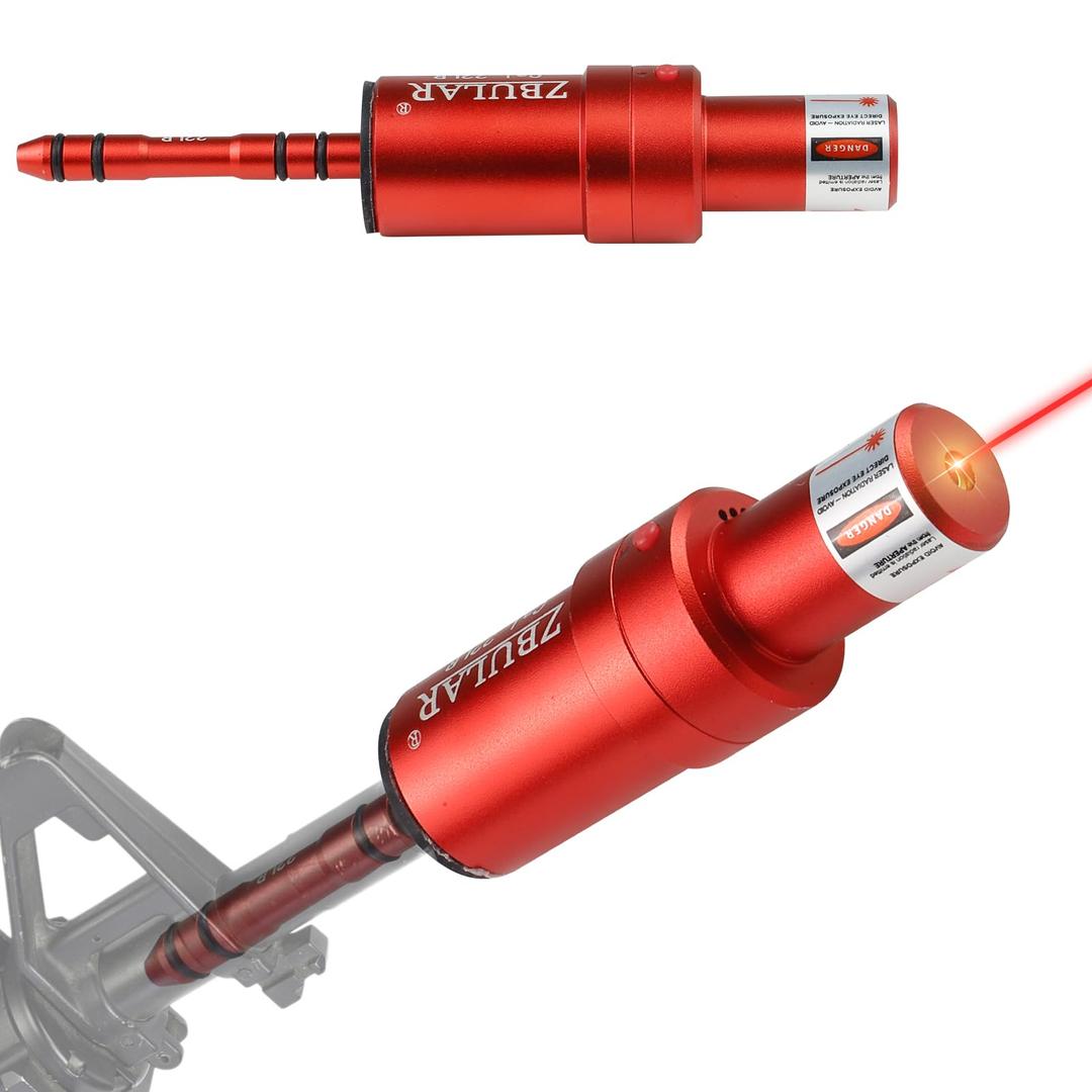ZBULAR 2nd 2-in-1 Bore Sight Laser Training Cartridge for Cal .22lr/9mm/38spl- for Dry Fire Laser Training Cartridge, for Shooting Training Practice & Sight Calibration,USB-C Rechargeable Feature