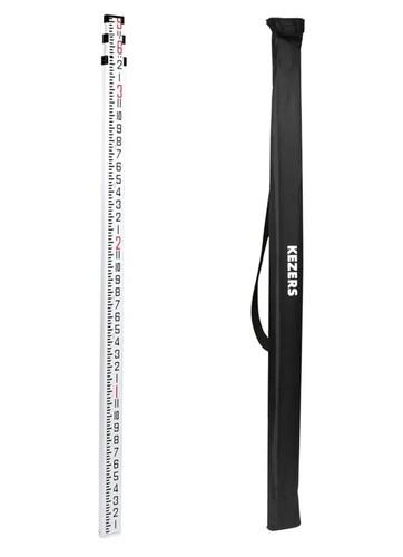 KEZERS 9 FT Dual Sided Aluminum Grade Rod - 8ths, 3 Section 9 Foot, Black