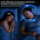 Under Pillow Speaker for Sleeping, Dual Bone Conduction Bluetooth Pillow Speaker with LED Display, Two Listening Playback Modes, 955 Minute Timer Adjustment, 16 Hour Battery Life for Sleep Aid (Blue)