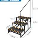 RV Steps with Handrail, 3-Step Anti-Slip Heavy Duty Stable Universal Stair for RV Travel Trailers Pool Hot Tub Trampoline