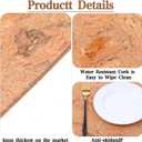 Set of 4 Cork Placemats 15.7 x 11.8 Inch Non Slip Wood Place Mats, Natural Oak Grain Rustic Table Protectors Heat Resistant Coasters for Dining