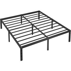 Metal Platform Bed Frame Queen Size, 18 Inch Height with Heavy Duty Steel Support, No Box Spring Needed, Easy Assembly and Underbed Storage,Black