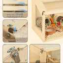 Large Wooden Hamster Cage, 31.5" Portable Habitat with Acrylic Panels & Openable Top, Includes Water Bottle, Fences and Platform for Syrian Hamsters, Dwarf Hamsters, Gerbils