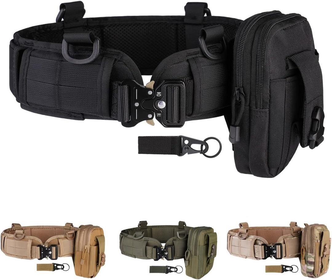 Tactical Battle Belt Set, Molle, Shooting, War Belt (Black)