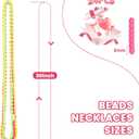 48 Pack Mardi Gras Beads Necklaces, 30 Inch Macaron Plastic Beads for Party Favors, Festival Decorations, Parade Throws, Christmas, Birthday Celebrations (Oval)