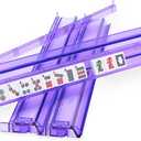 Mahjong All-in-One Tile Rack & Pusher, Purple Acrylic Mahjong Rack and Pusher Combo, Modern American Mahjong Tile Racks, Set of 4, 17.72 inches