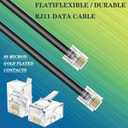 Telephone Extension Cord Phone Cable Line Wire, with Standard RJ11 Plug (100FT-Black)