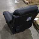 YITAHOME Oversized Rocker Recliner Chair with Heat and Massage, Swivel Recliner with Overstuffed Armrest, Rocking Function and Side Pocket, Faux Leather Manual Reclining Chair for Living Room,Black2