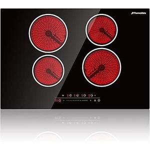 ThermoMate 30 Inch Electric Cooktop 4 Burners, ETL Certified Built-in Radiant Electric Stove Top, 30" Ceramic Cooktop 6000W with Touch Control, 9 Heating Level, Chlid Lock & Timer, 220-240V Hard Wire ThermoMate 30 Inch Electric Cooktop 4 Burners, ETL Certified Built-in Radiant Electric Stove Top, 30" Ceramic Cooktop 6000W with Touch Control, 9 Heating Level, Chlid Lock & Timer, 220-240V Hard Wire