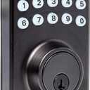 Amazon Basics Electronic Keypad Deadbolt Door Lock with Touch-Control Keyless Entry, Keyed Entry Option, Contemporary, Oil Bronze, 1-Pack