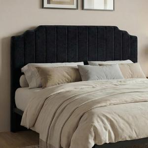 King Headboard, Black Upholstered Headboard for Bed, No Assembly
