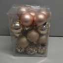 AMS 2.36''/60mm 24ct Christmas Balls Tree Pendants Shatterproof Ornaments Seasonal Decorations for Tree Decor,Holiday,Xmas(Champagne)