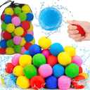 Jishi Reusable Water Sponge Balls 60pcs Water Balloons for Kids Beach Pool Toys, Outdoor Yard Games for Kids Ages 3-5 4-8-12 Year old Boys Girls Teens Adults Family Water Fight Party, Fun Summer Gifts