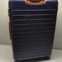 Kono 28 Inch Large Suitcase, Expandable for Long Trips, Impact-Resistant ABS+PC & Silent Wheels, Navy, Checked-large 28-Inch