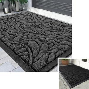 Yimobra Sturdy Door Mat, Heavy Duty Front Welcome Mats for Home Entrance Outdoor Indoor, Doormat for Outside Back Patio Floor Entry Porch Garage Office, Weather Resistant Easy Clean