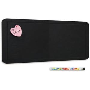 Feltor Felt Bulletin Board, 47"x23" Vision Board Contains 20 Push Pins (Random Color) School Home Wall Acoustic Panel - Black